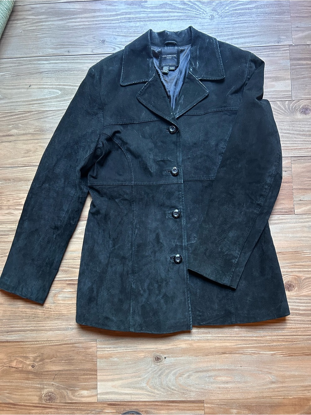 Women’s Black Suede Button-Front Jacket by Jones New York
